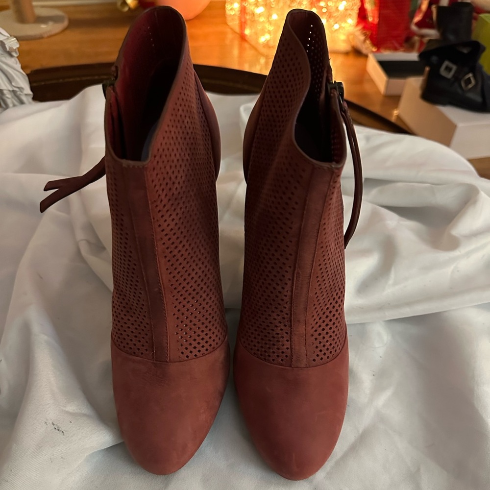 Johnston & Murphy Red suede booties!  
So comfortable and good looking boots!